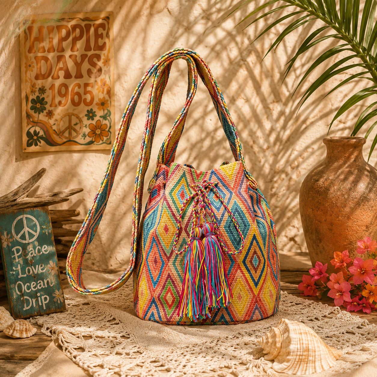 1965 Free Spirit Boho Beach Bag