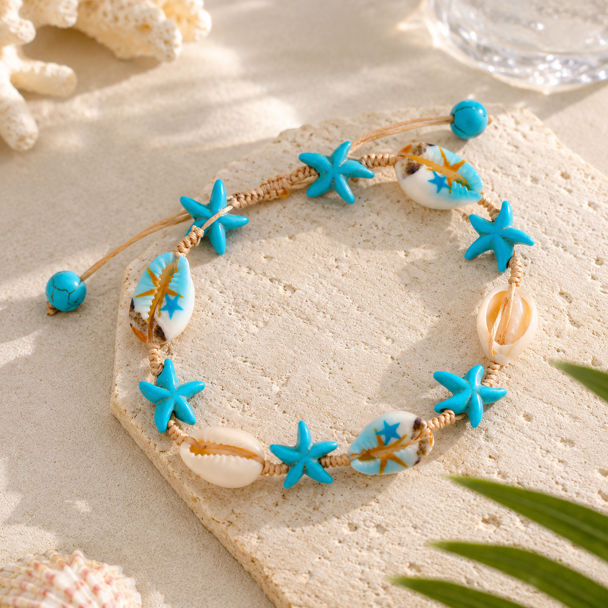 blue Starfish & shell bracelet