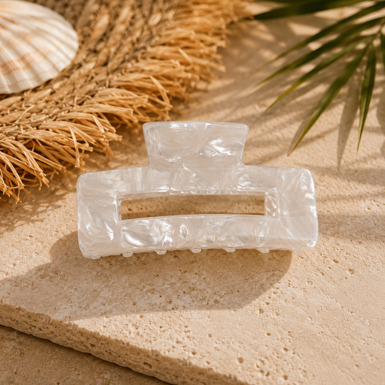 Pearl White Hair Claw Clip