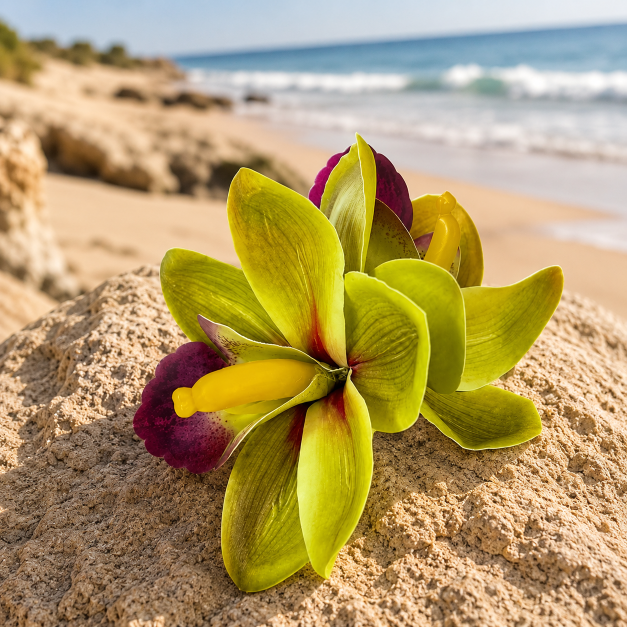 Tropical orchid hair peices