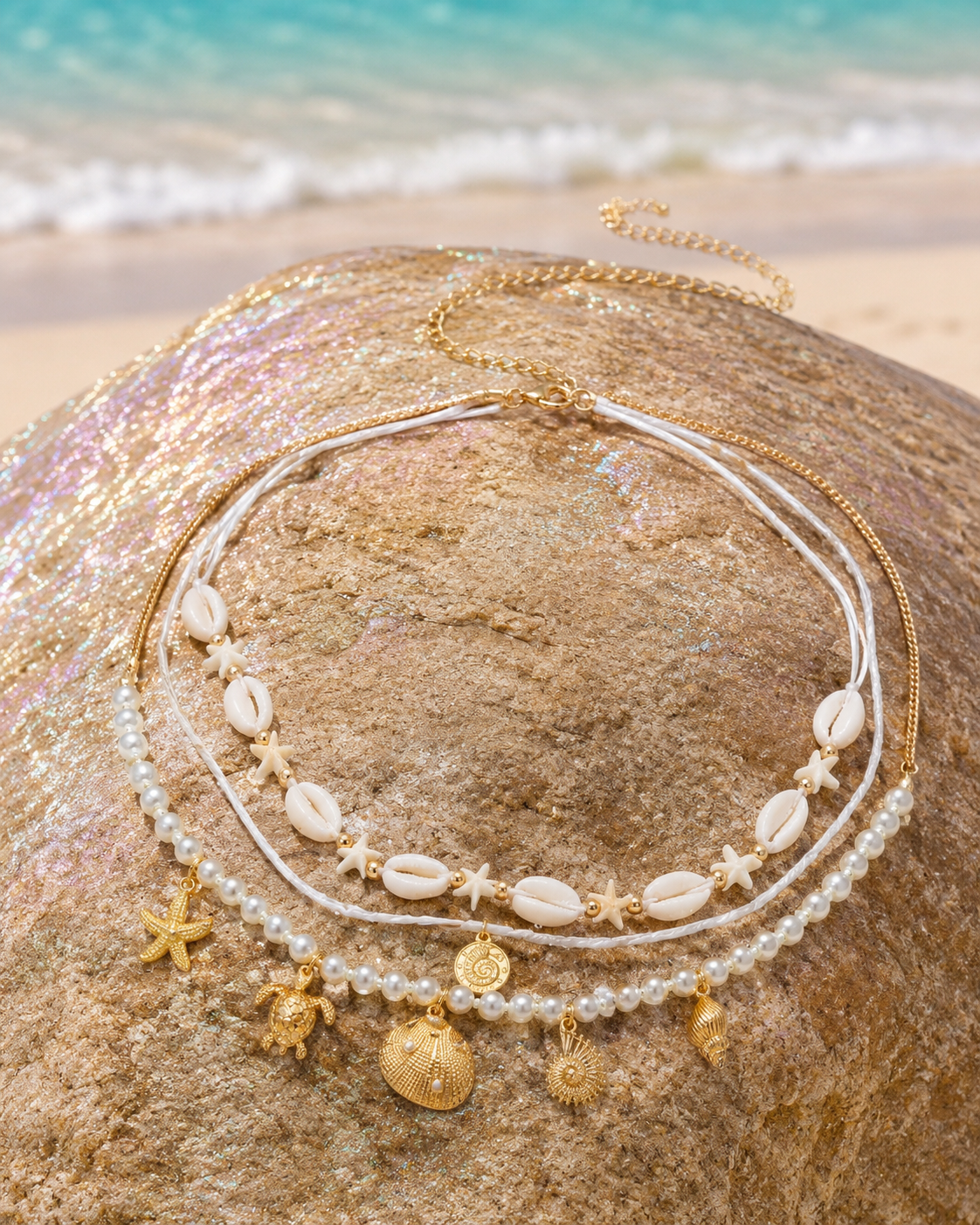 Rainbow Tides Layered Waist Chain