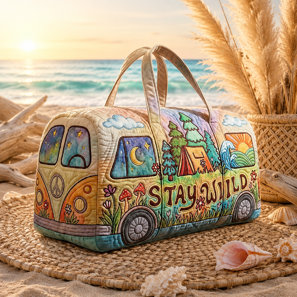 Stay Wild Boho Weekender Bag
