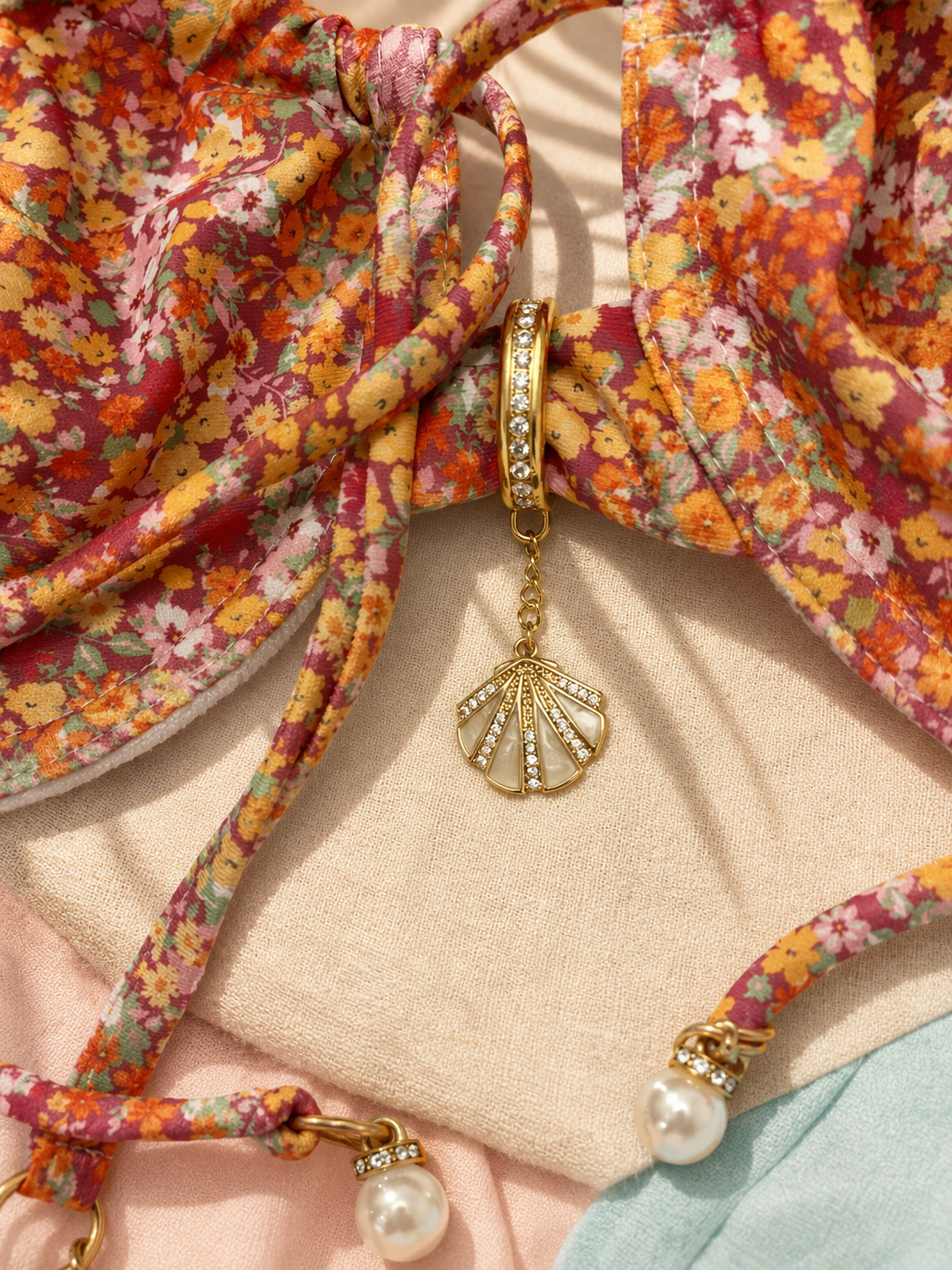 Golden Seashell Treasures Charm Set