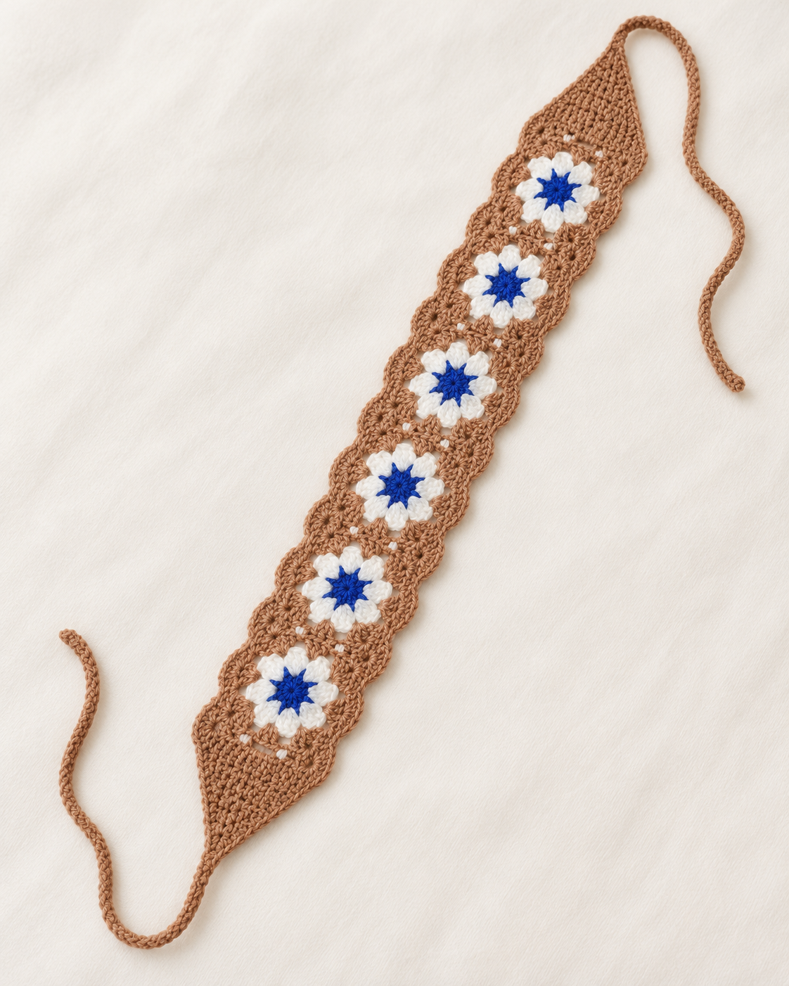 Evil Eye Flower Crochet Head Wrap 🧿