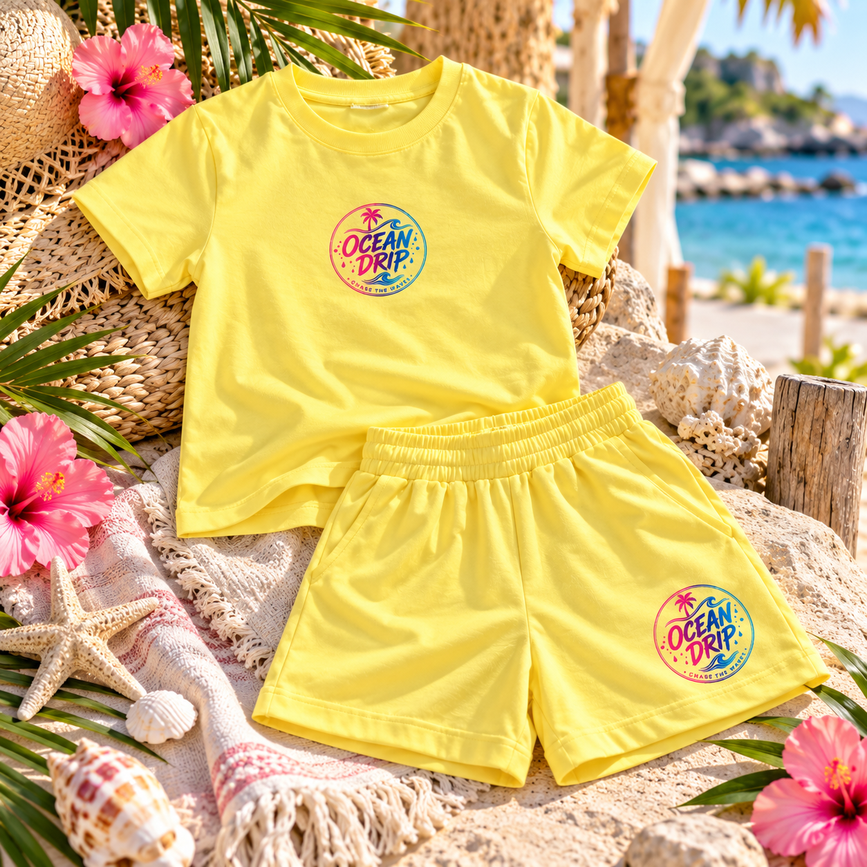 🌼 Ocean Drip Sunshine Coast Tee & Shorts Set